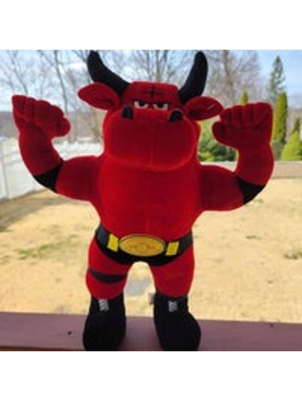 RED WRESTLING BULL PLUSH CHAMPION